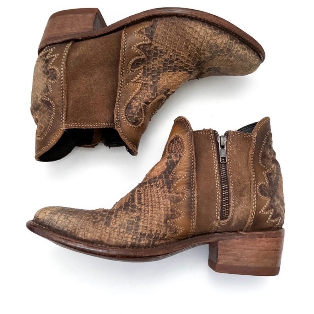 Liberty Black Uma Python Embossed Leather Suede C… - image 5